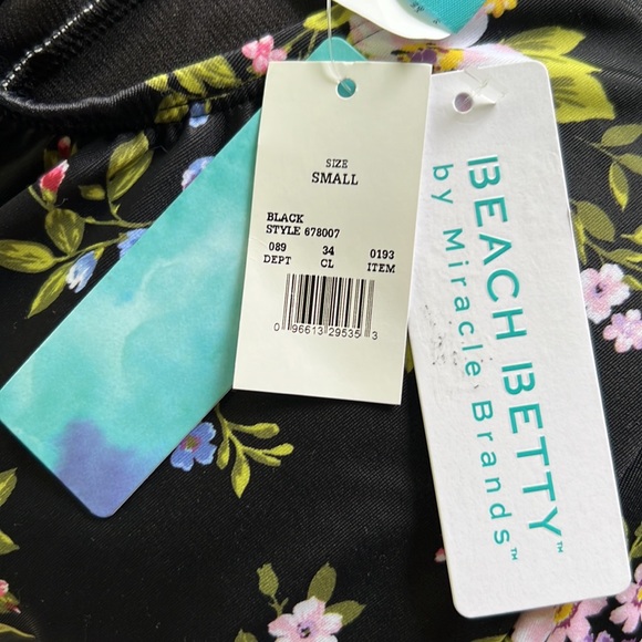 Beach Betty by Miracle Brands Slimming Control One Piece Swimsuit - Black Floral - Picture 4 of 5